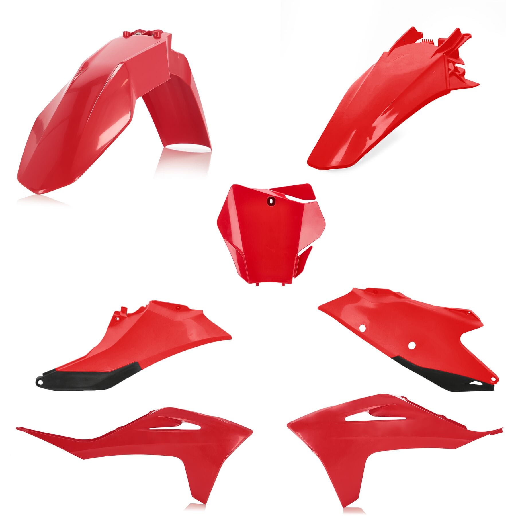 5 Piece Plastic kit for Gas Gas MC125-450 model years 2021-2023 in red color
