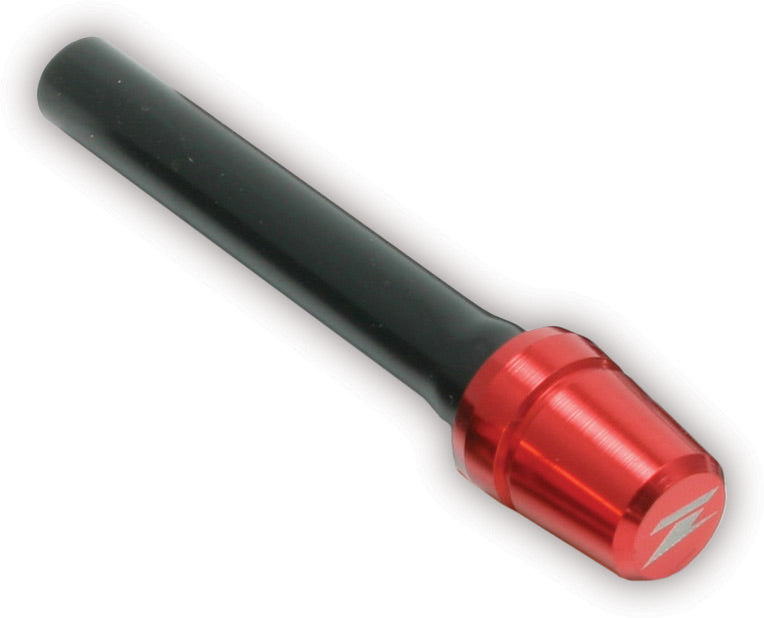 Uni Flow Vent Red fuel breather valve installed on a motorcycle