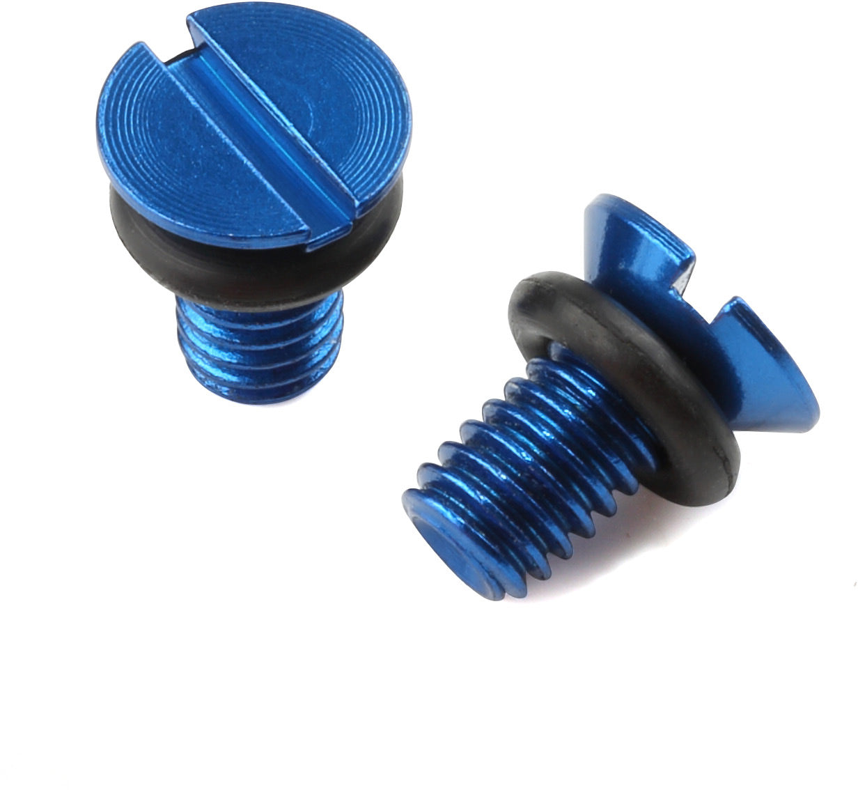 Fork Air Valve Cap Screw WP H-Blue 2pcs - Blue air valve caps for motorcycle forks, ensuring stability and performance.