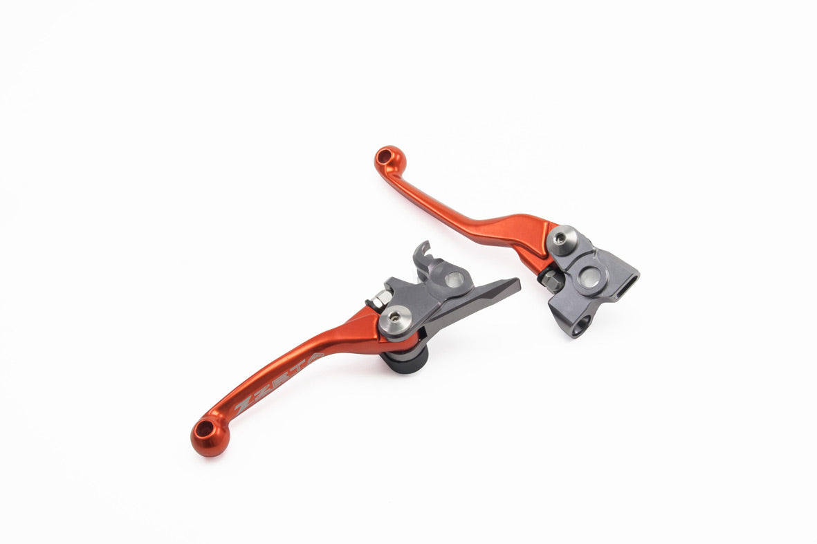 Pivot brake and clutch lever set for KTM SXF and EXC models from 2014 to 2022, including 125/150 (2016-2022) and 250/300 (2014-2022) models.