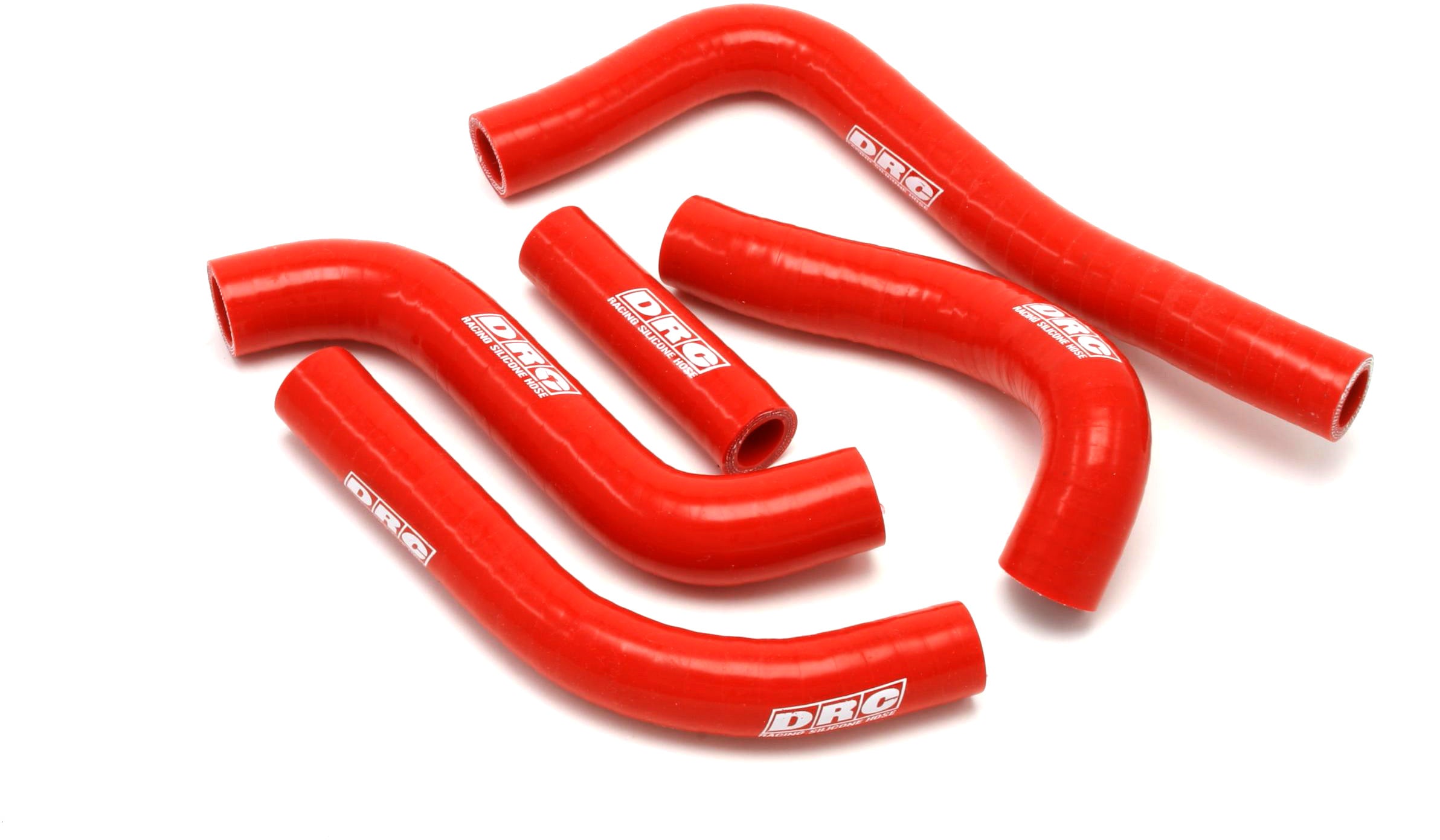 Radiator Hose Kit RMZ250 11-12 in vibrant red color, designed for optimal performance in motocross bikes.