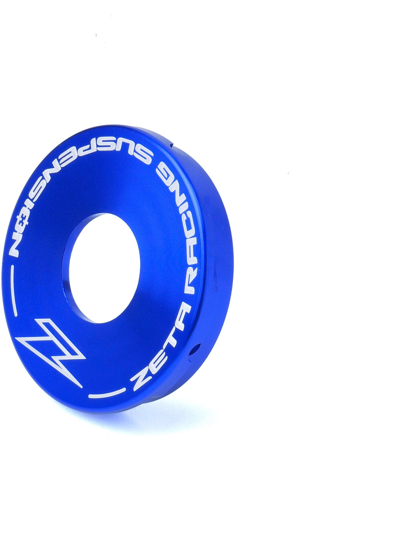 Rear Shock end cap KYB 46mm Blue on a white background