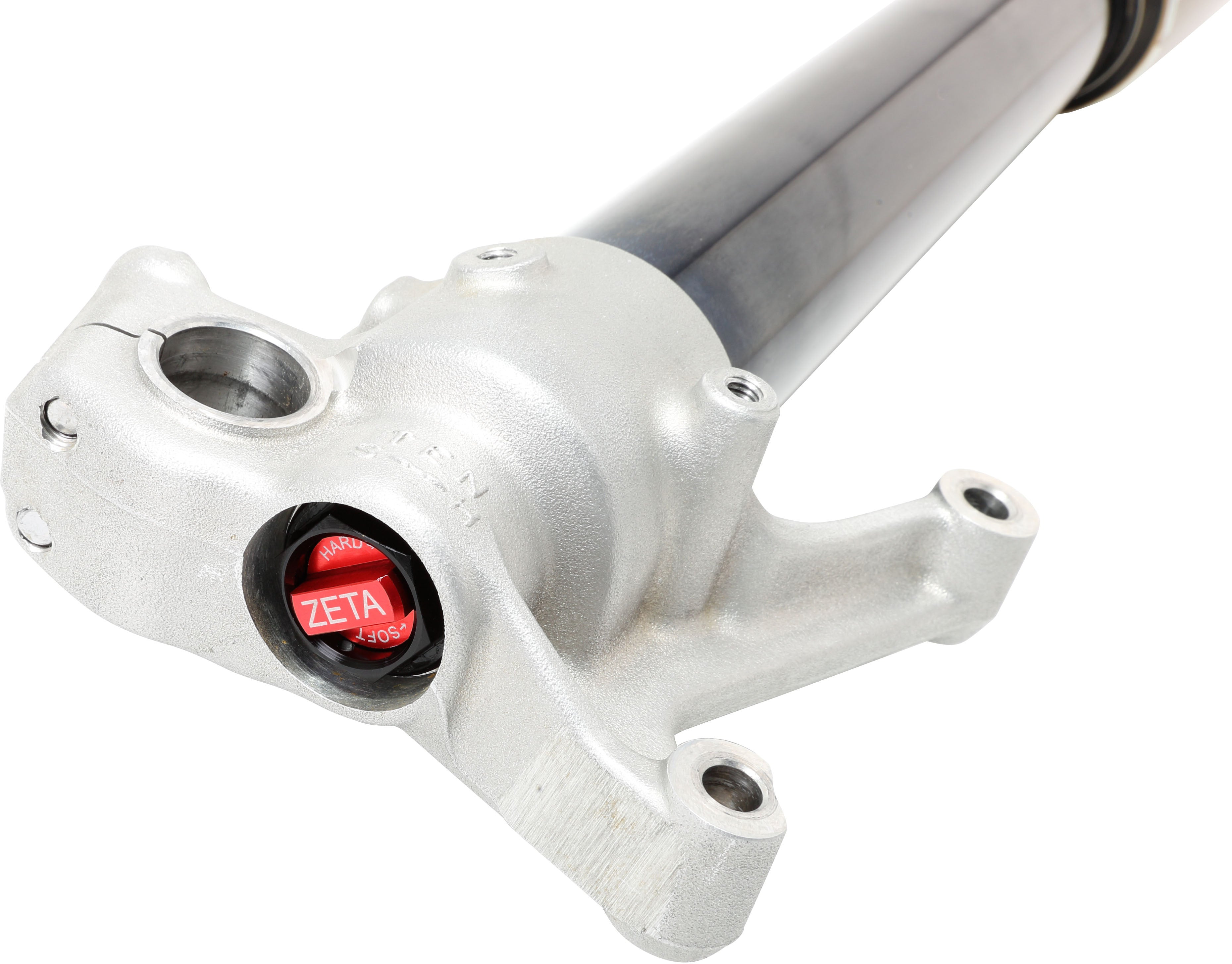 Front Fork Bottom Adjuster SHOWA AOS in Black and Red, set of 2 pieces, designed for performance enhancement.