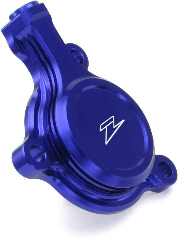 Oil filter cover in blue for YZF250 (2014-2022), YZF450 (2010-2022), WRF250 (2015-2020), and WRF450 (2016-2022) motorcycles.
