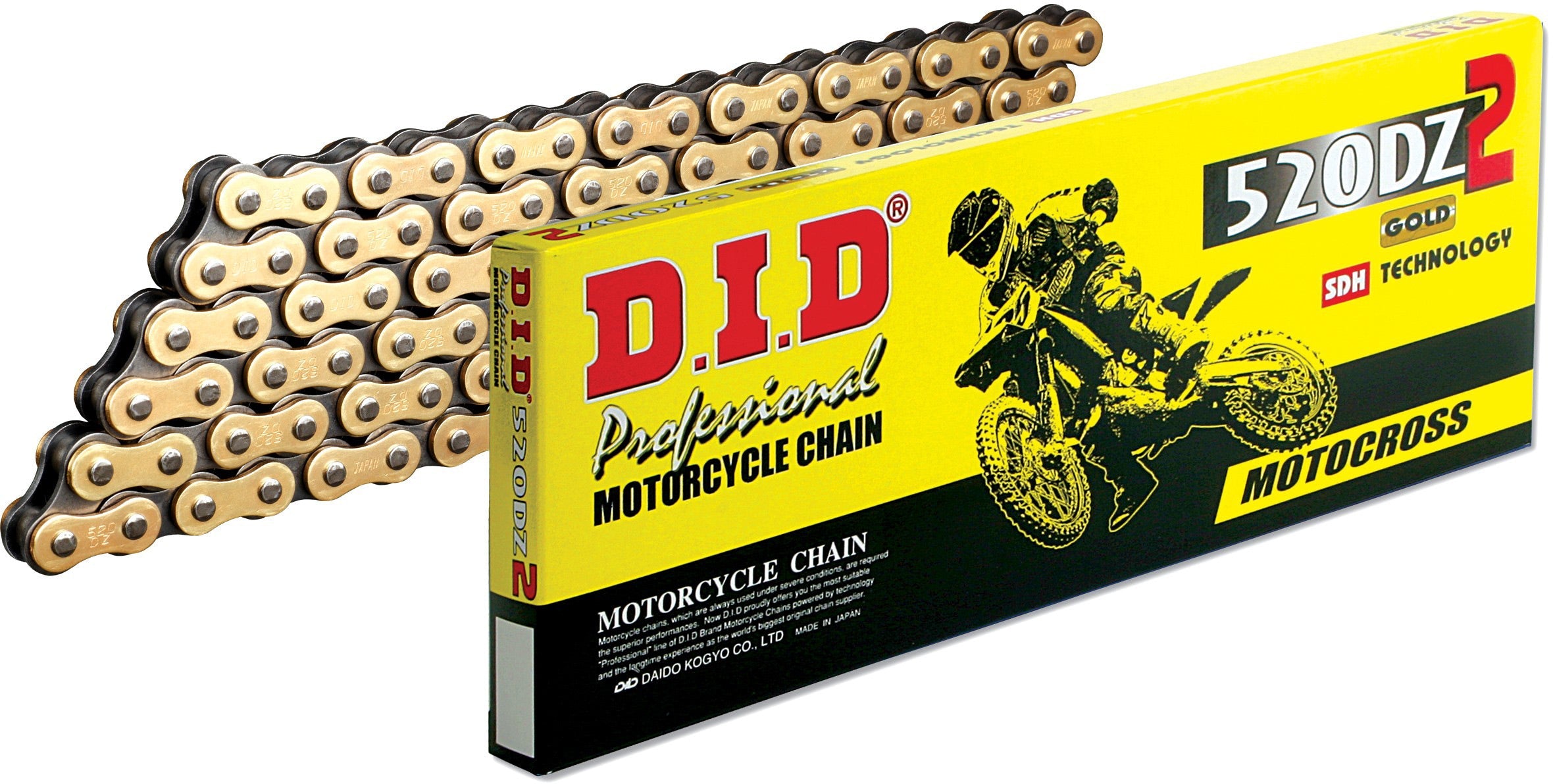 Gold and black chain with 118 links, designed for style and durability.