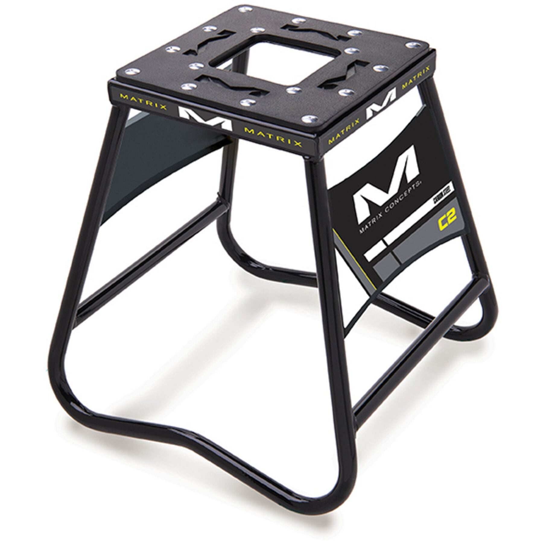 C2 Steel Stand with sponsor board in Black color, showcasing sturdy design and sponsor display area.