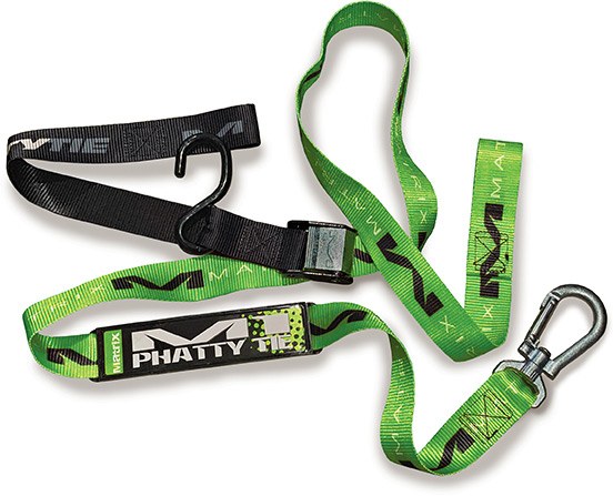 M1.5 Phatty Tie Down Set with multiple tie down straps and heavy-duty buckles, designed for securing cargo.