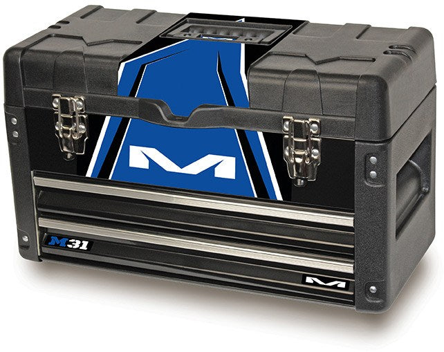 M31 Worx Box featuring durable construction, multiple compartments, and ergonomic handles for easy transport.