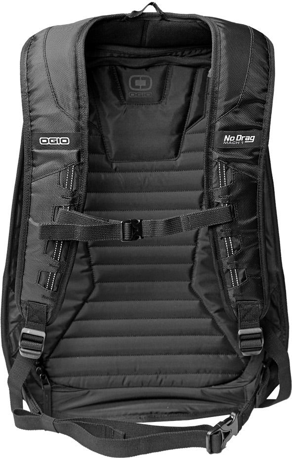No Drag Mach 1 Motorcycle Backpack in sleek black design, featuring ergonomic straps and ample storage for essentials.