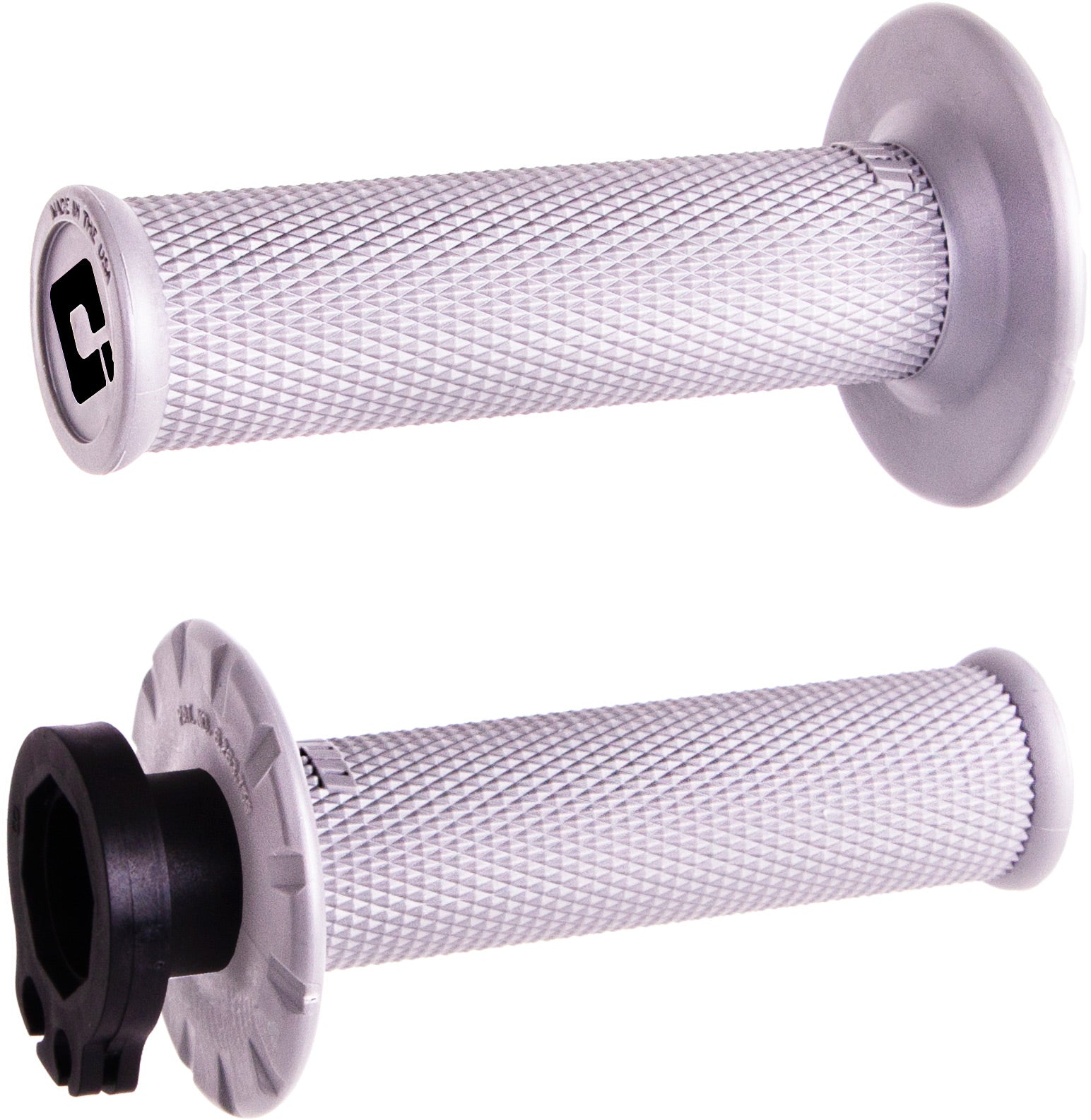 No-Waffle MX V2 Lock-On Grip with textured surface and ergonomic design for improved grip and comfort during biking.