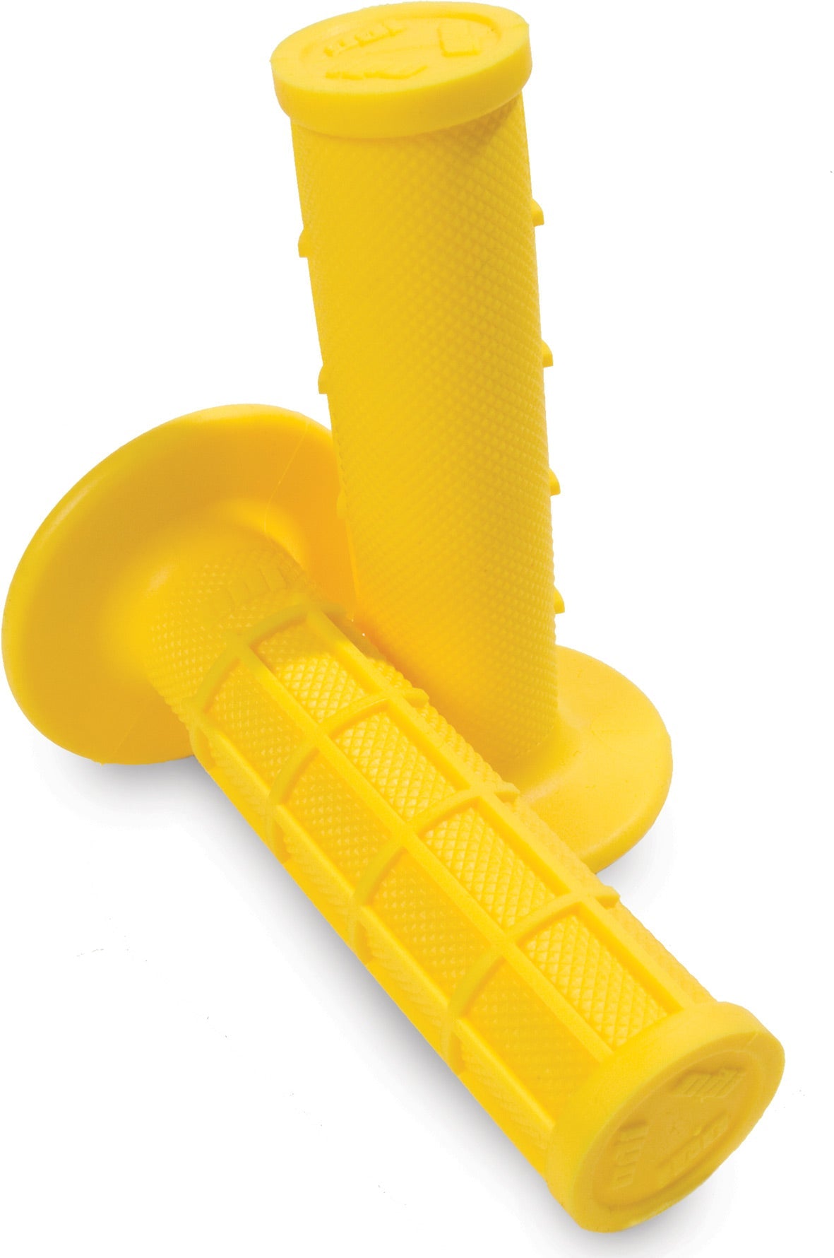 Ruffian Half-Waffle Grips in black, designed for enhanced grip and control on bicycles.