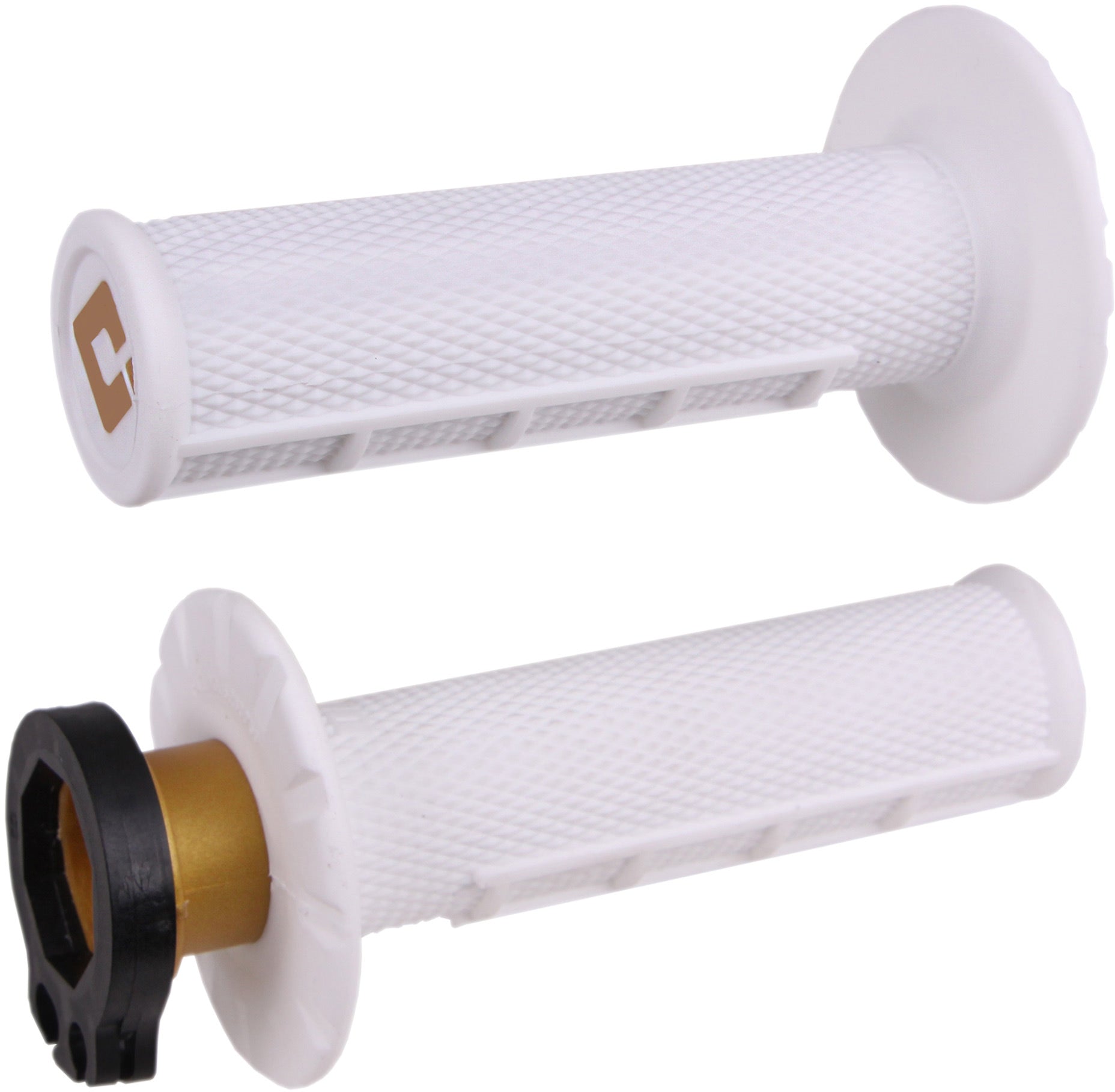 Half Waffle MX Lock-On Grip Set PRO in White on display