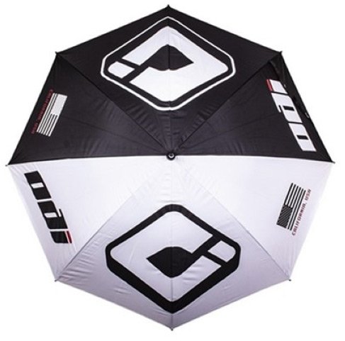 Golf Umbrella in black and white featuring a Lock On Grip handle