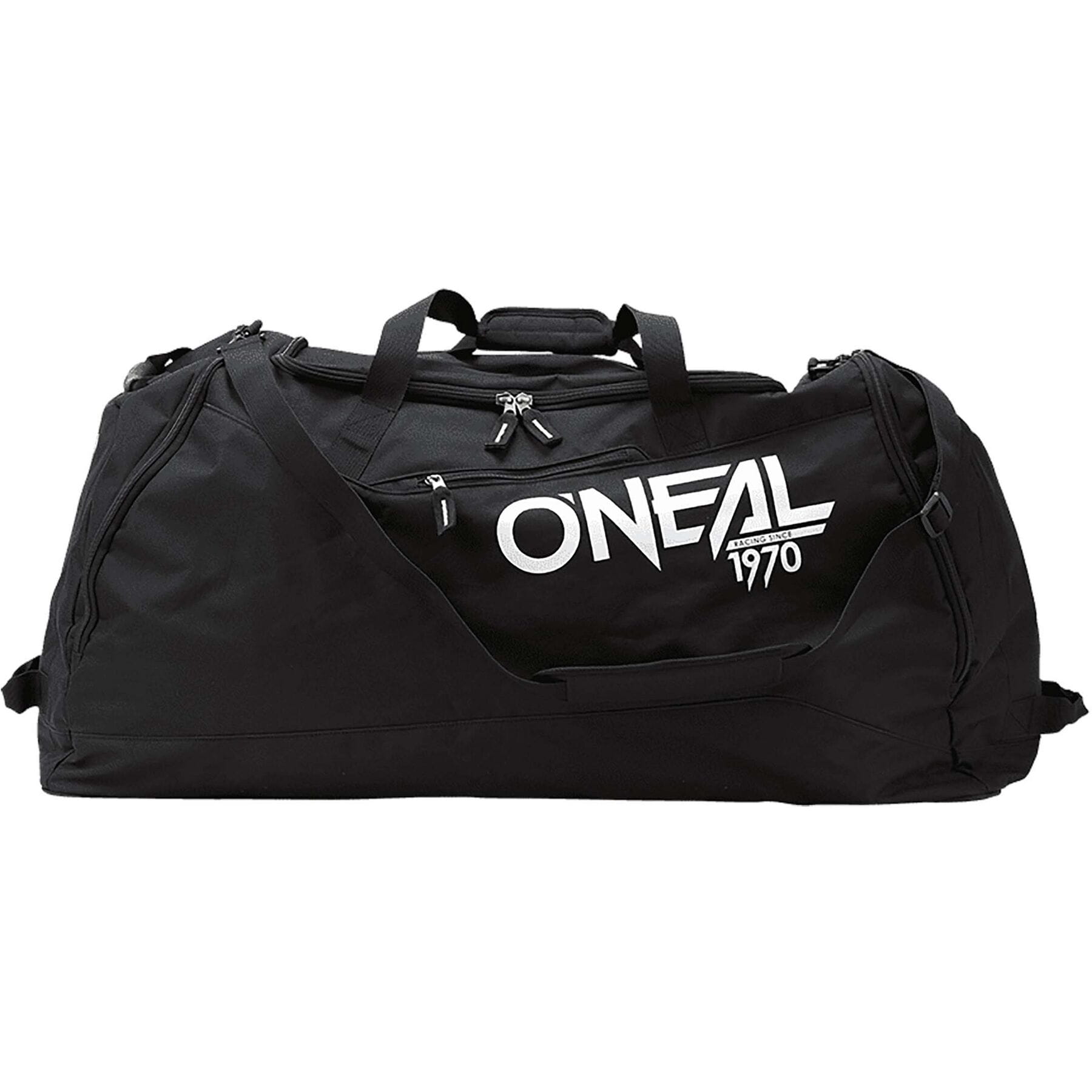 ONL TX8000 Gear Bag in black, showcasing its durable fabric and spacious compartments, ideal for sports and travel.