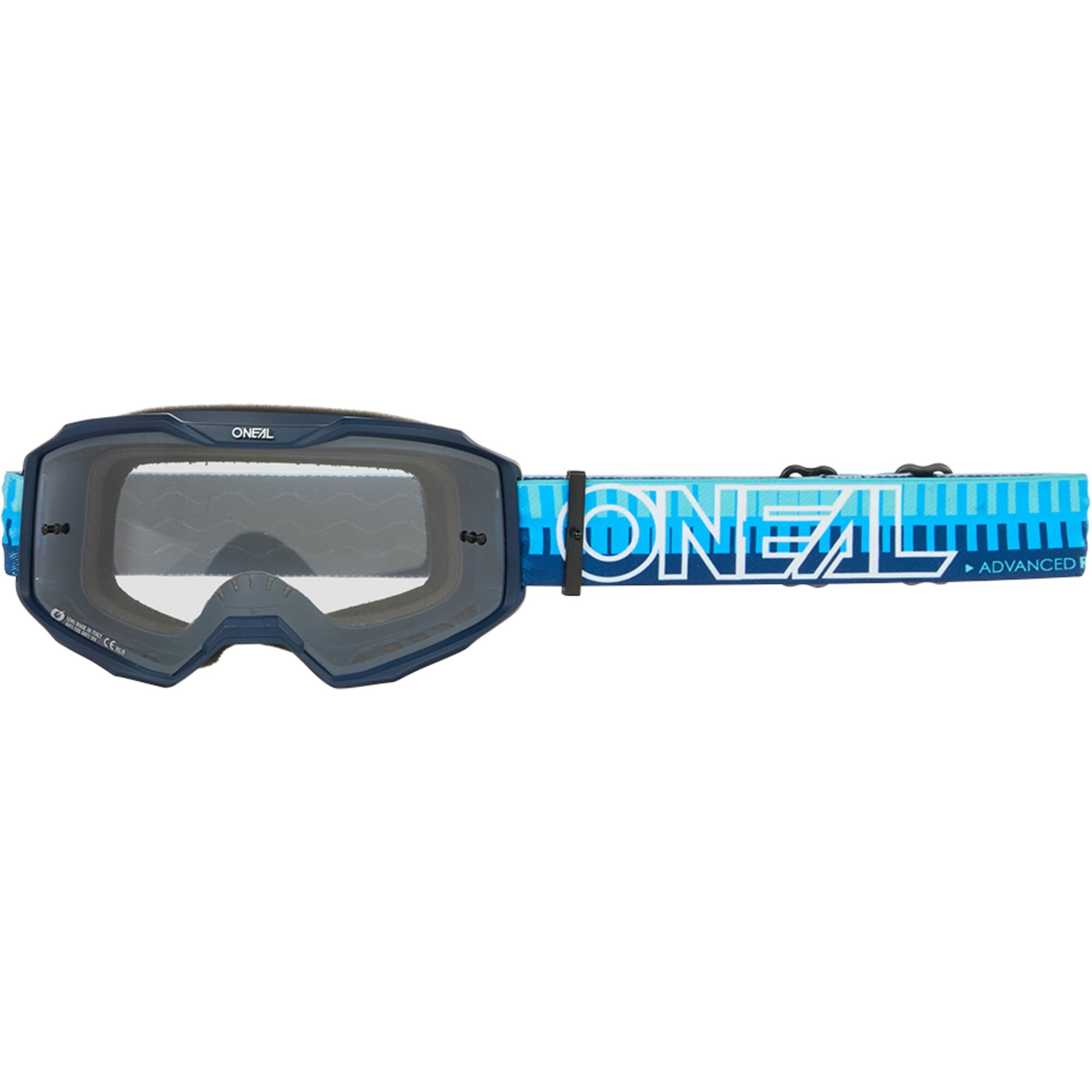 B-10 Goggle STRIPED - Blue/Blue - Clear