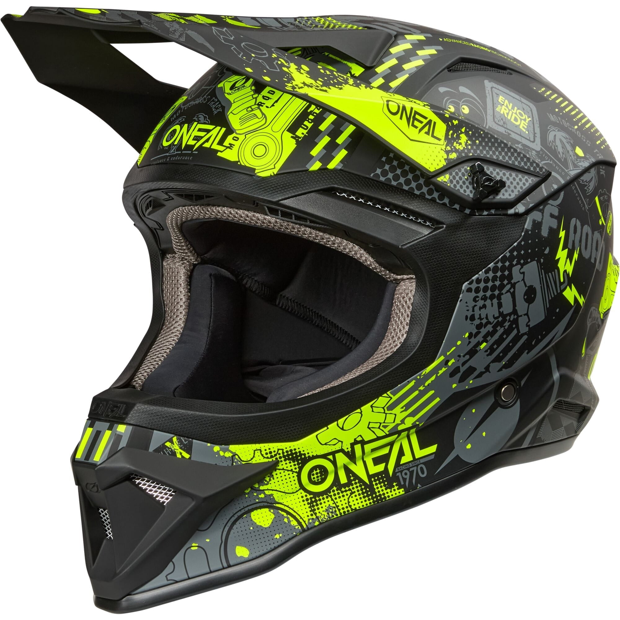 1SRS Youth Helmet VIBRANT - Black/Neon Yellow