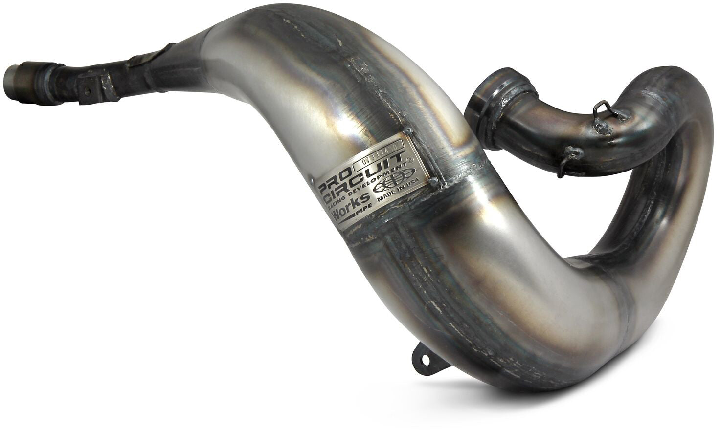 Works Finish pipe for Honda CR250 92-94, showcasing a polished metal design and high-performance features.