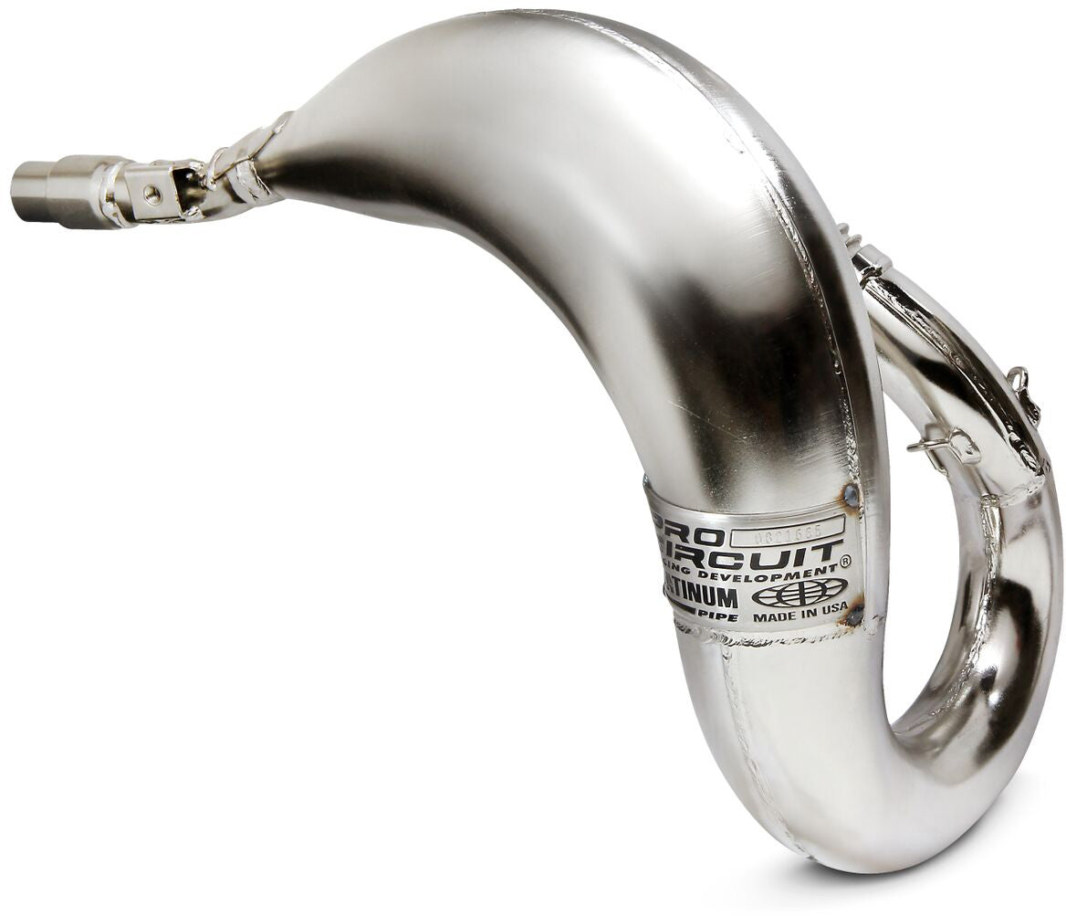 Platinum pipe for Yamaha YZ85, model years 2002-2018, showcasing high-performance design and durable construction.