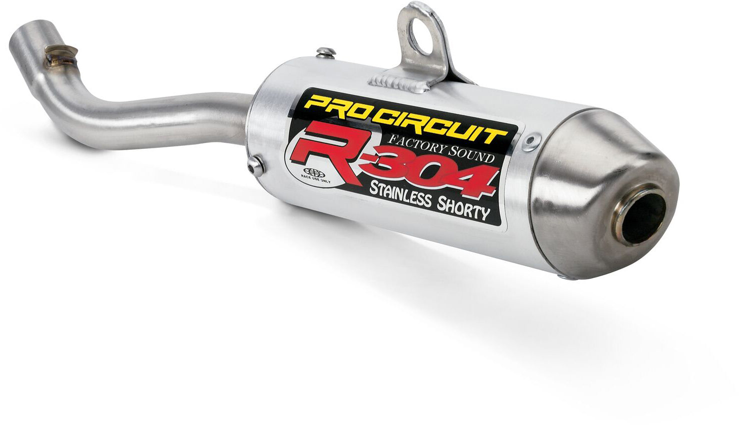 R-304 silencer for Yamaha YZ250 model years 2003 to 2023, showcasing a sleek design and durable construction.