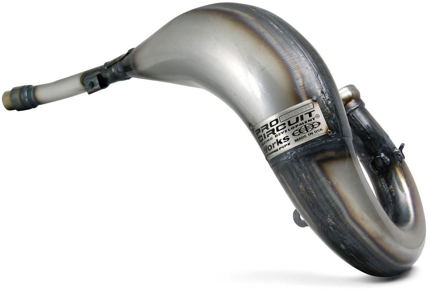 Works Finish pipe for Yamaha YZ125 05-21 RV Edition, showcasing a polished metal finish and sleek design.
