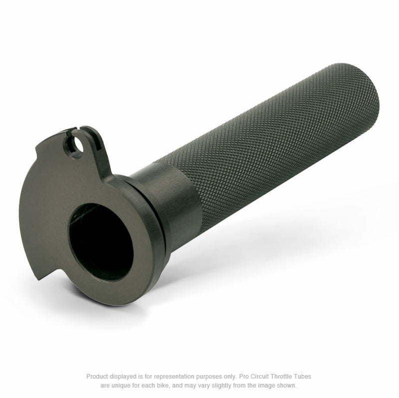 Billet throttle tube for Honda CR125-500 (1989-2007) and KTM SX125-380 (1997-2005) with a sleek, durable design.