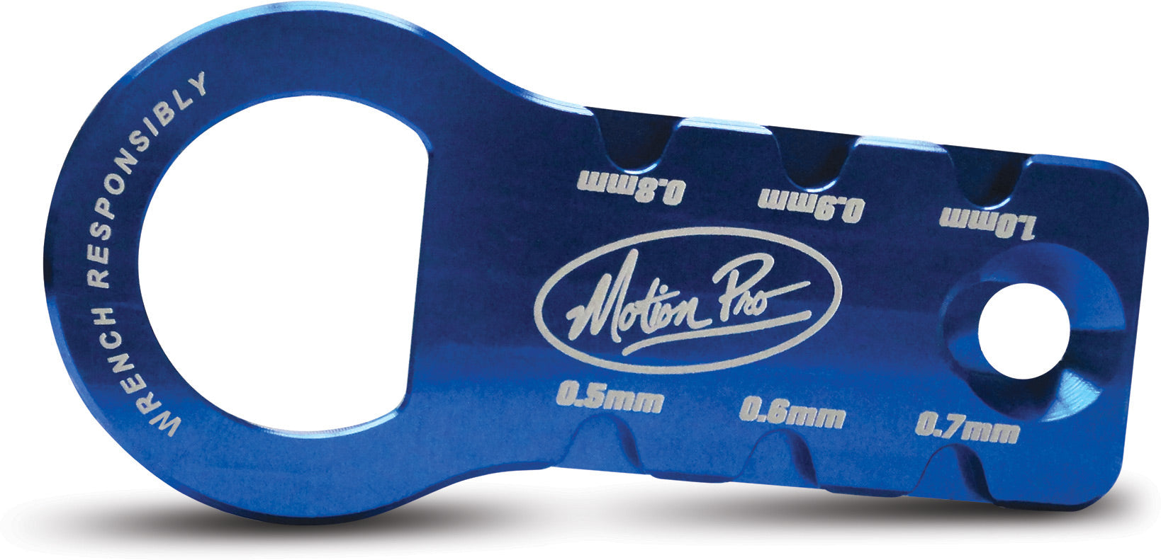 Spark plug gap tool and bottle opener designed for timing and ignition applications, featuring a durable and compact design.