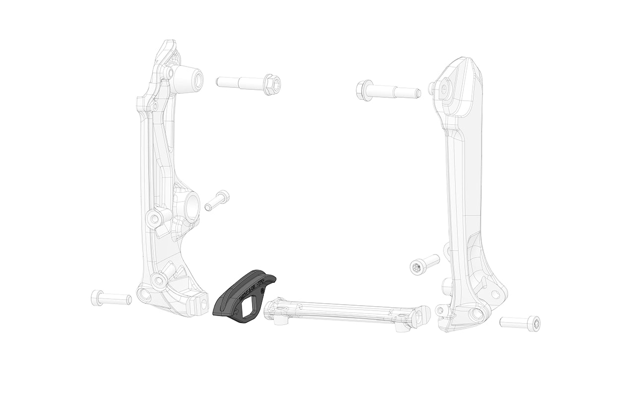 Lower Front Chain Slider on a motorcycle, showcasing durability and compatibility with various models