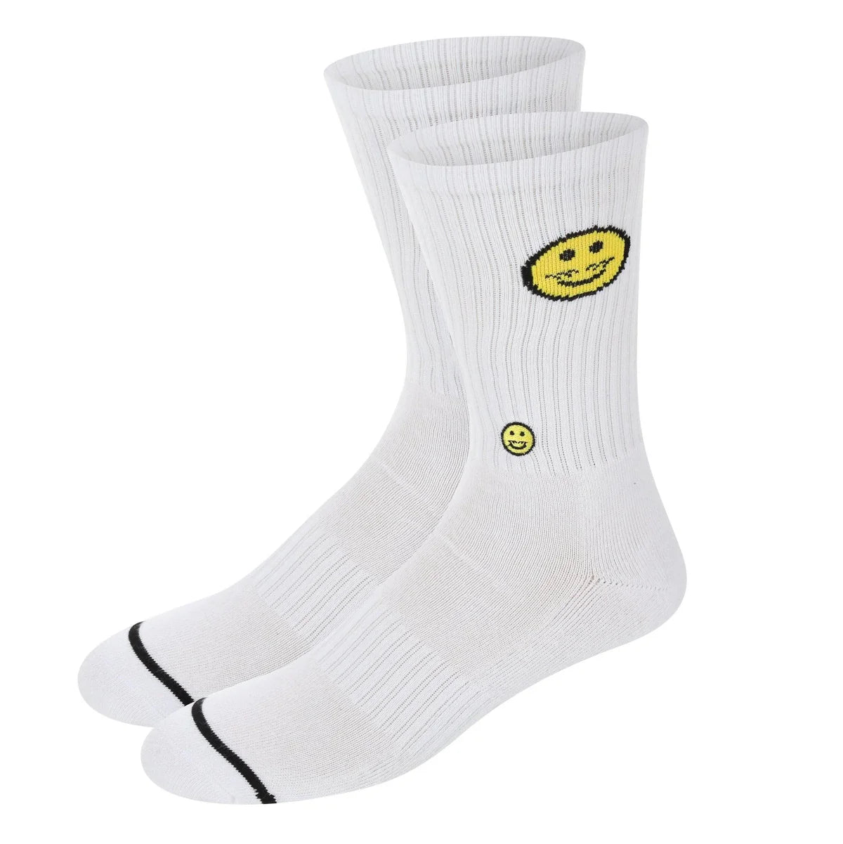 Smile White Crew Sock