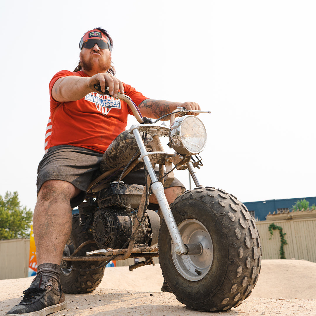 lifestyle - biker guy big buck hunters double wide