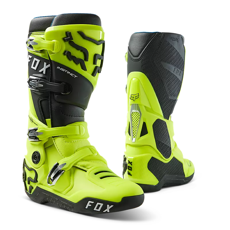 Instinct Boots in Flo Yellow color on a white background