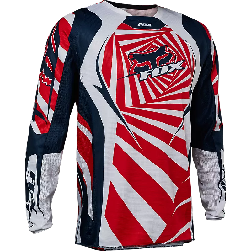 Youth 180 Goat Vertigo Jersey worn by a rider in action on a dirt track