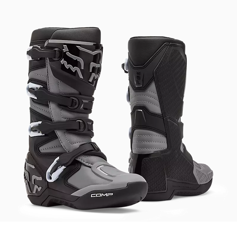 Fox Youth Comp Core Motocross Boots - Black/Grey