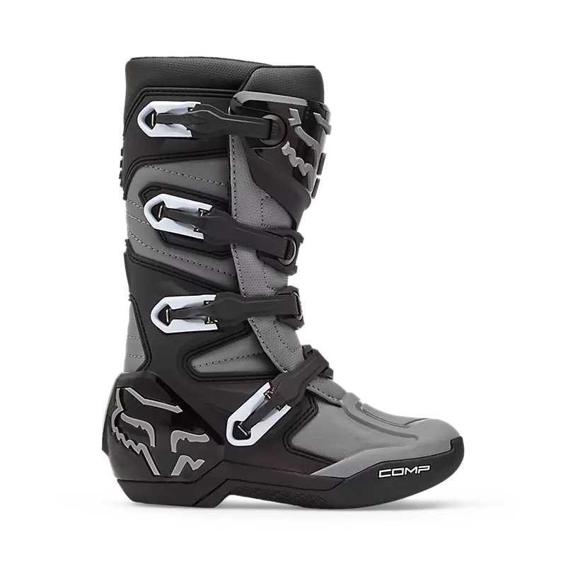Fox Youth Comp Core Motocross Boots - Black/Grey