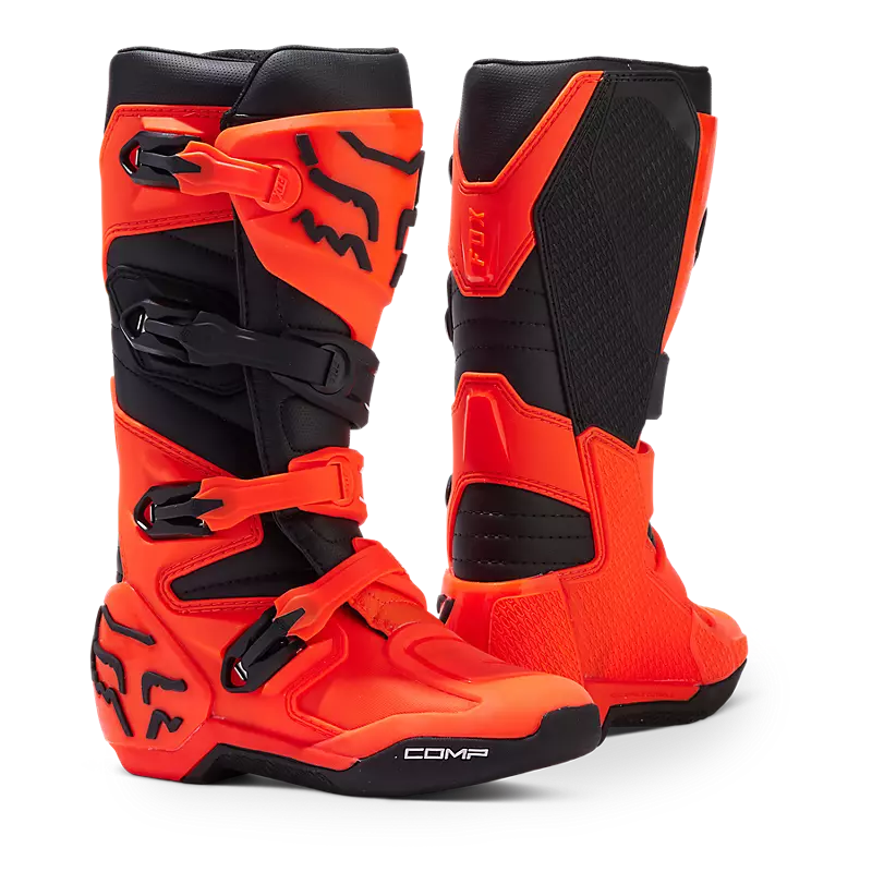 Youth Comp Boots in Flo Orange for active young riders