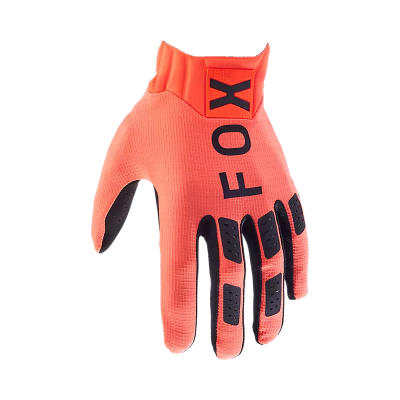 Close-up of Flexair Glove in vibrant Flo Orange color, showcasing detailed texture and sleek design