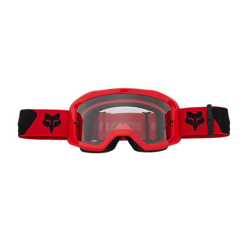 Main Core Goggle in Flo Red color, featuring adjustable straps and anti-fog lens technology