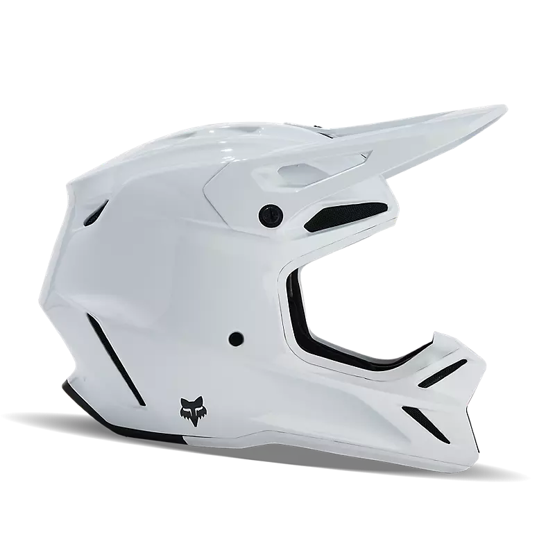 V3 RS Carbon Solid Helmet in White on Display