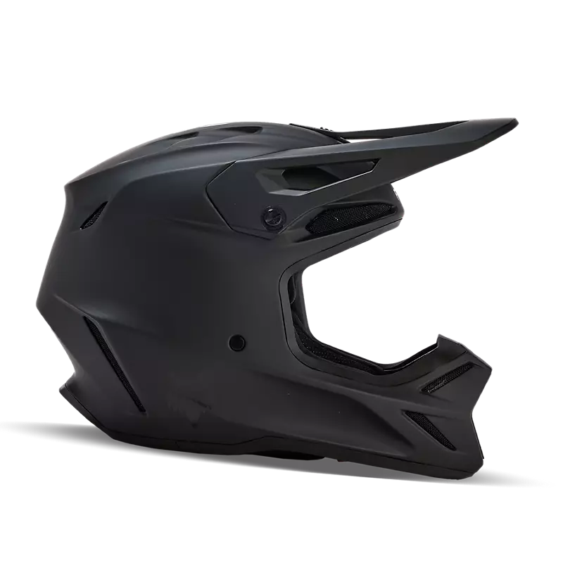 V3 Solid Helmet features a sleek matte black design, optimized for safety and style.