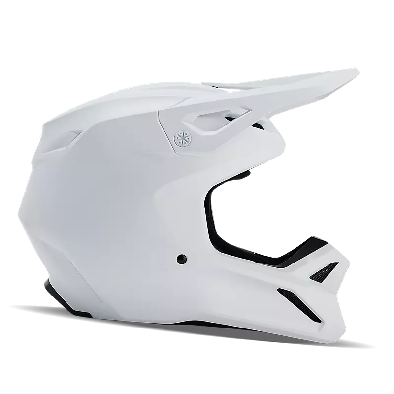 V1 Solid Helmet in Matte White on white background