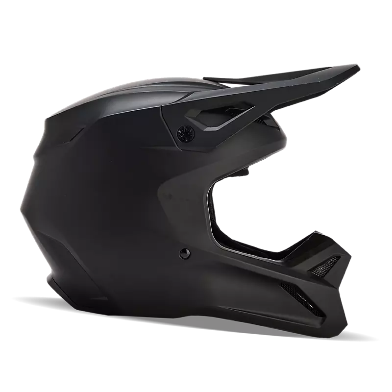 V1 Solid Helmet in Matte Black on white background