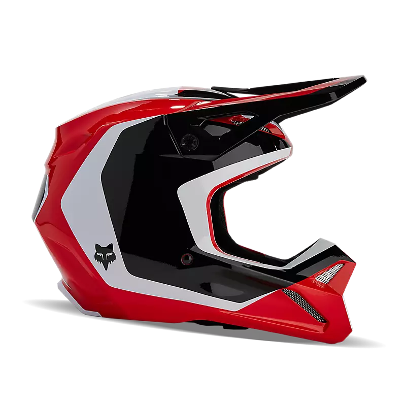 V1 Nitro Helmet in florescent red color on white background