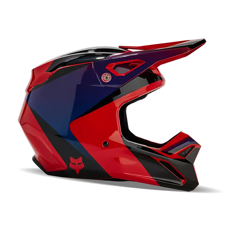 V1 Streak Helmet in Flo Red color on white background