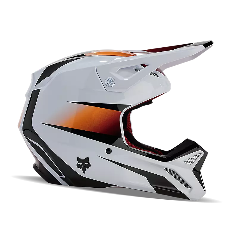Youth V1 Helmet in White and Black on a white background