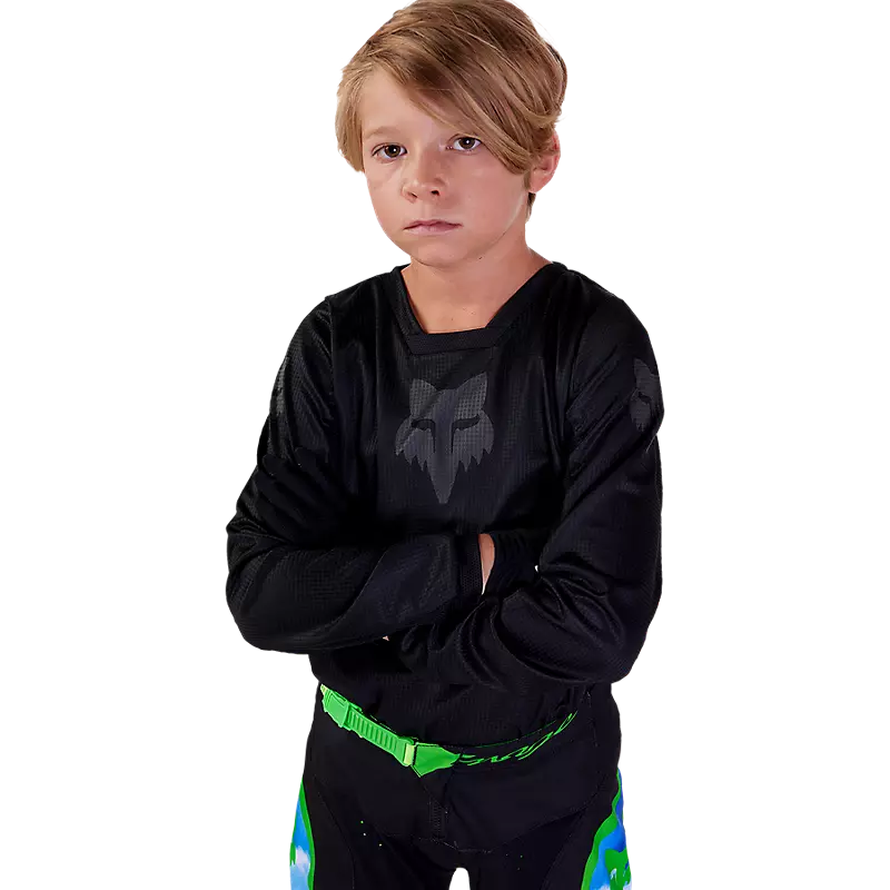 YTH BLACKOUT JERSEY - Youth sports jersey in a sleek black design, perfect for team play and casual wear.