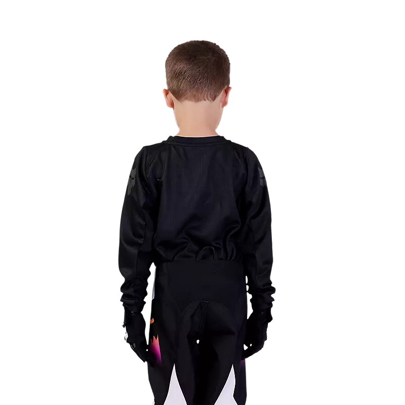 Kids Blackout Jersey in black fabric, designed for optimal comfort and style, suitable for active play and casual wear.