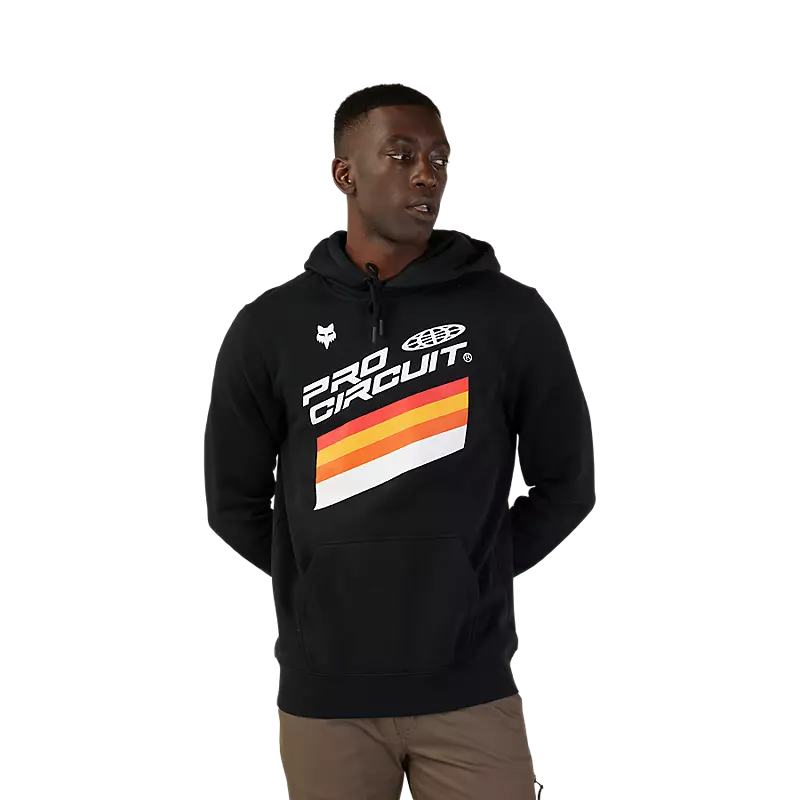 Pro Circuit Pullover Hoodie with sleek design and logo on front, worn on white background