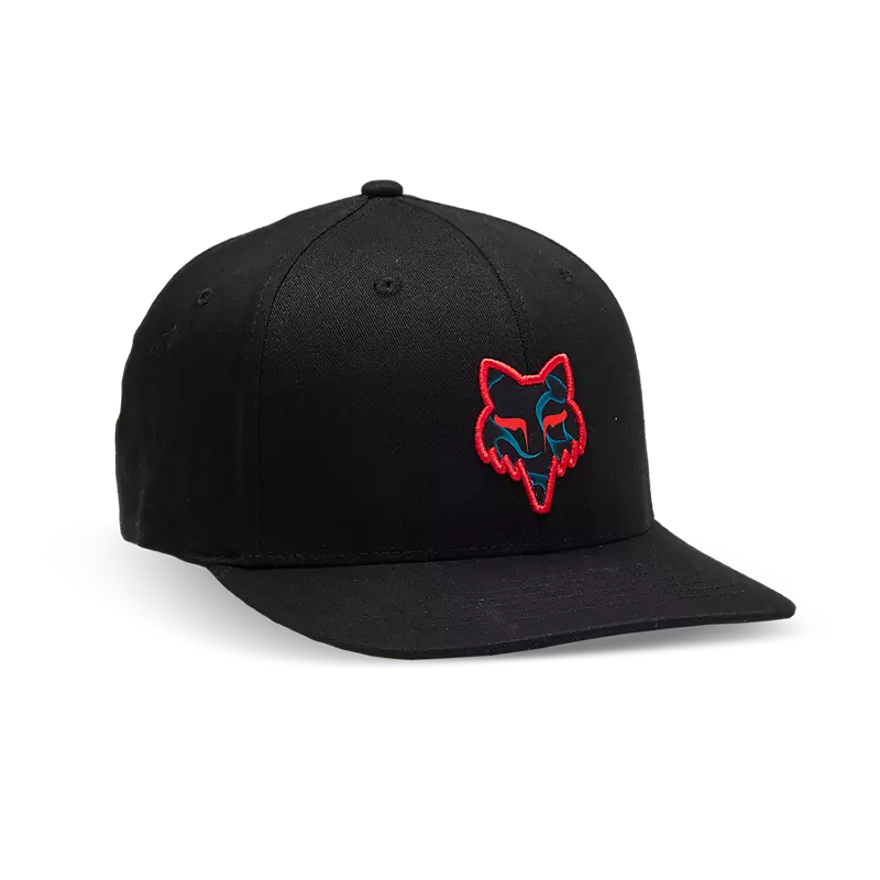 Withered Flexfit Hat in classic black featuring a snug, comfortable fit with embroidered logo on the front.