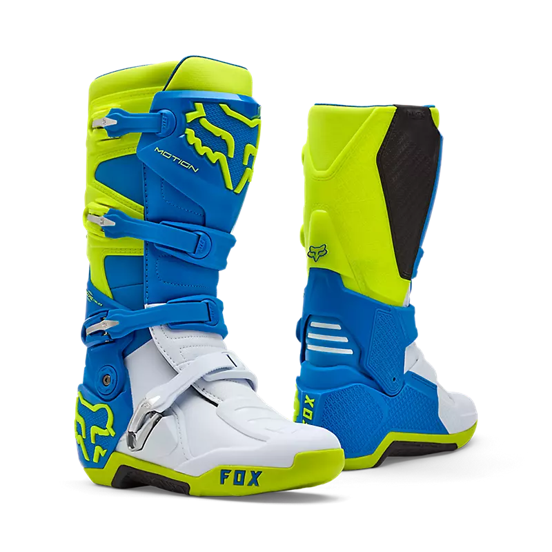 Fox Motion Motocross Boots - Blue/Yellow