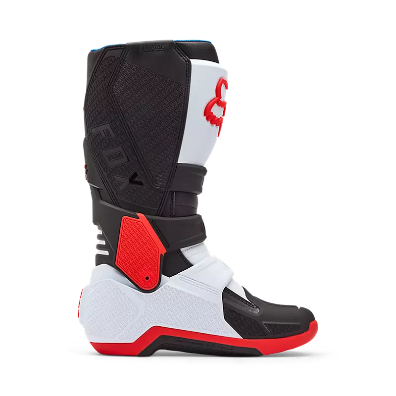 Fox Motion Motocross Boots - White/Fluorescent Red