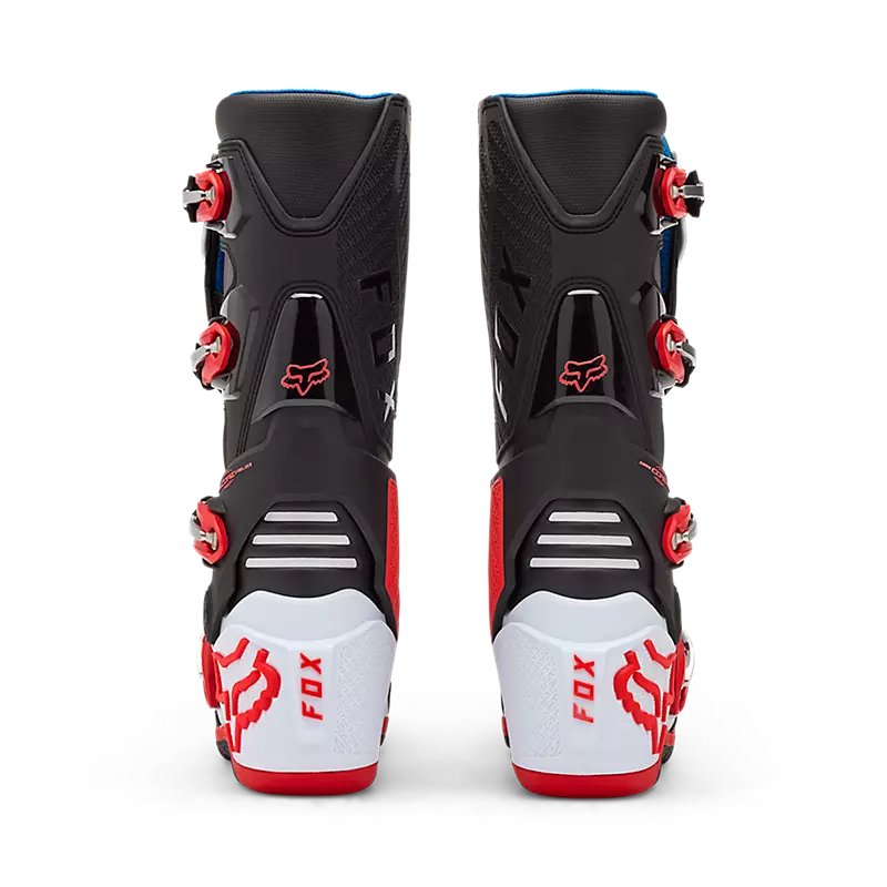 Fox Motion Motocross Boots - White/Fluorescent Red